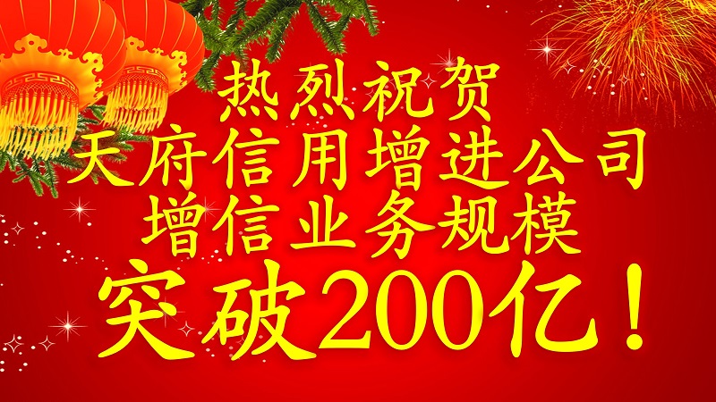 热烈祝贺公司增信业务规模突破200亿元